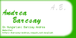 andrea barcsay business card